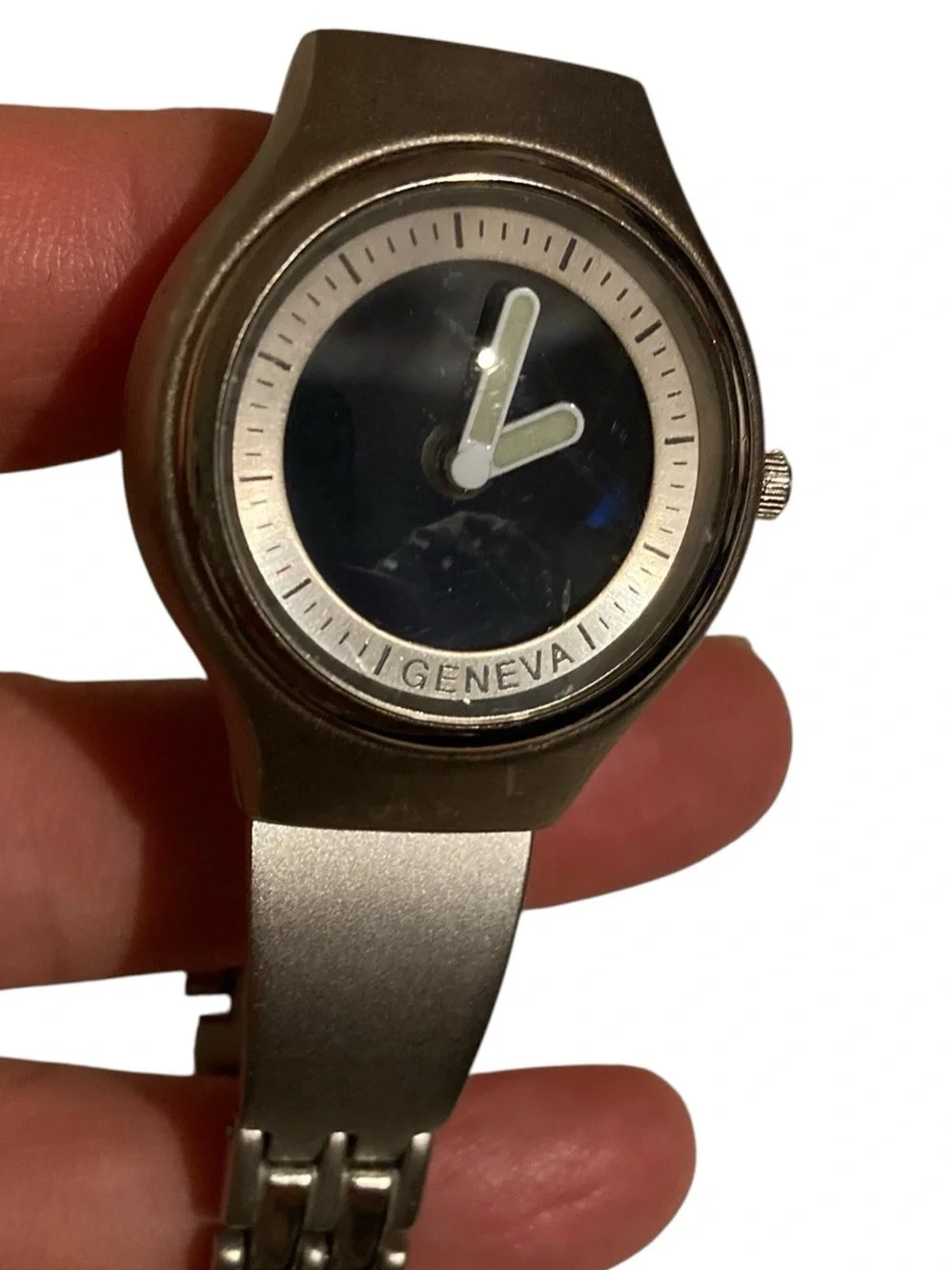 Geneva Silver-Tone Bracelet Watch